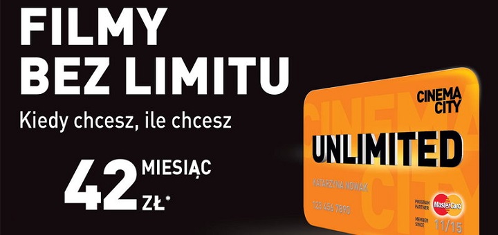 Filmy bez limitu z kartą Unlimited w Cinema City
