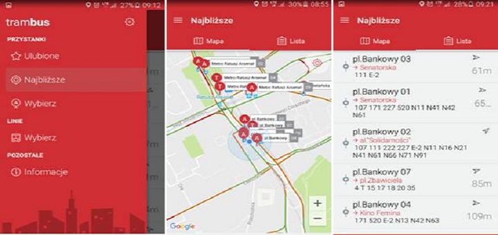 TramBus - aplikacja pokazuje gdzie jest nasz środek transportu