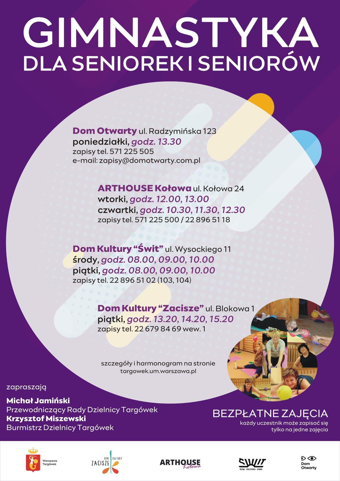 Bezpłatne zajęcia gimnastyki dla seniorek i seniorów