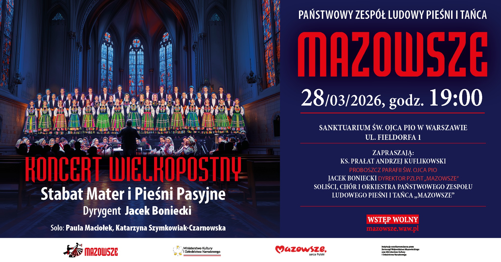 Koncert Wielkopostny Zespołu Mazowsze na Pradze Południe
