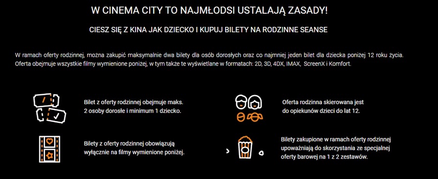 Cinema City – Bilet do kina za 10pln dla wszystkich w ramach oferty rodzinnej – Dorośli płacą tyle co dziecko!