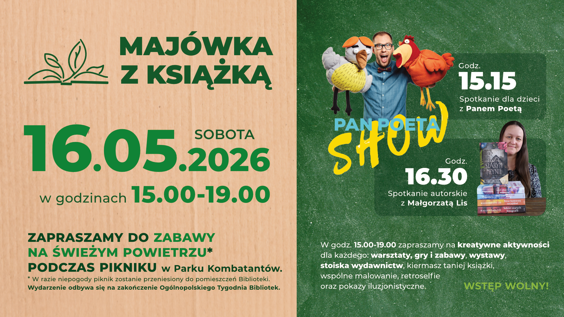 Majówka z książką. Zostawiają książki, jak czas, ślady. Cieszymy się z dziewiątej już dekady…