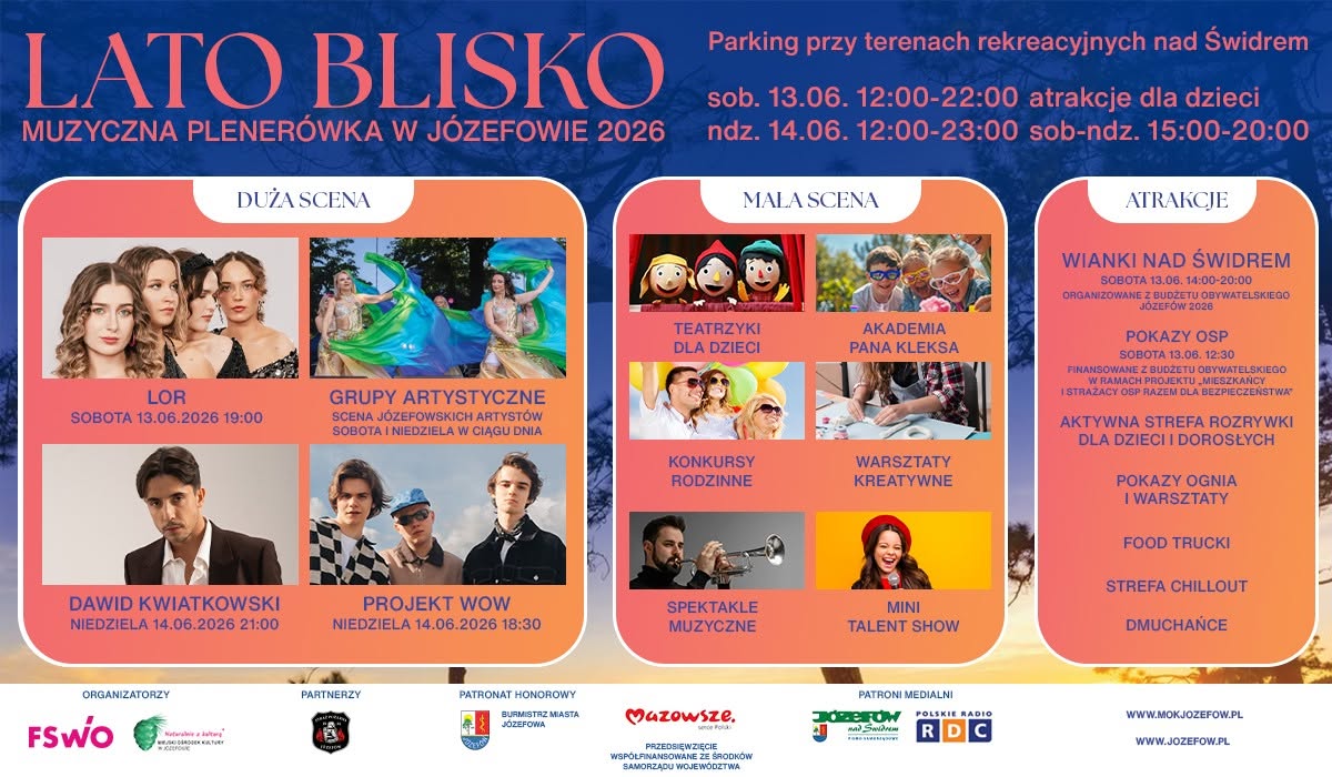 LATO BLISKO. MUZYCZNA PLENERÓWKA W JÓZEFOWIE 2026