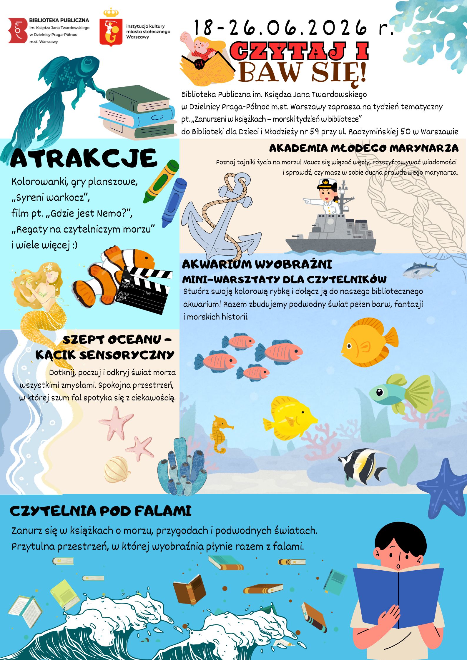 Czytaj i Baw się! – „Zanurzeni w książkach – morski tydzień w bibli…