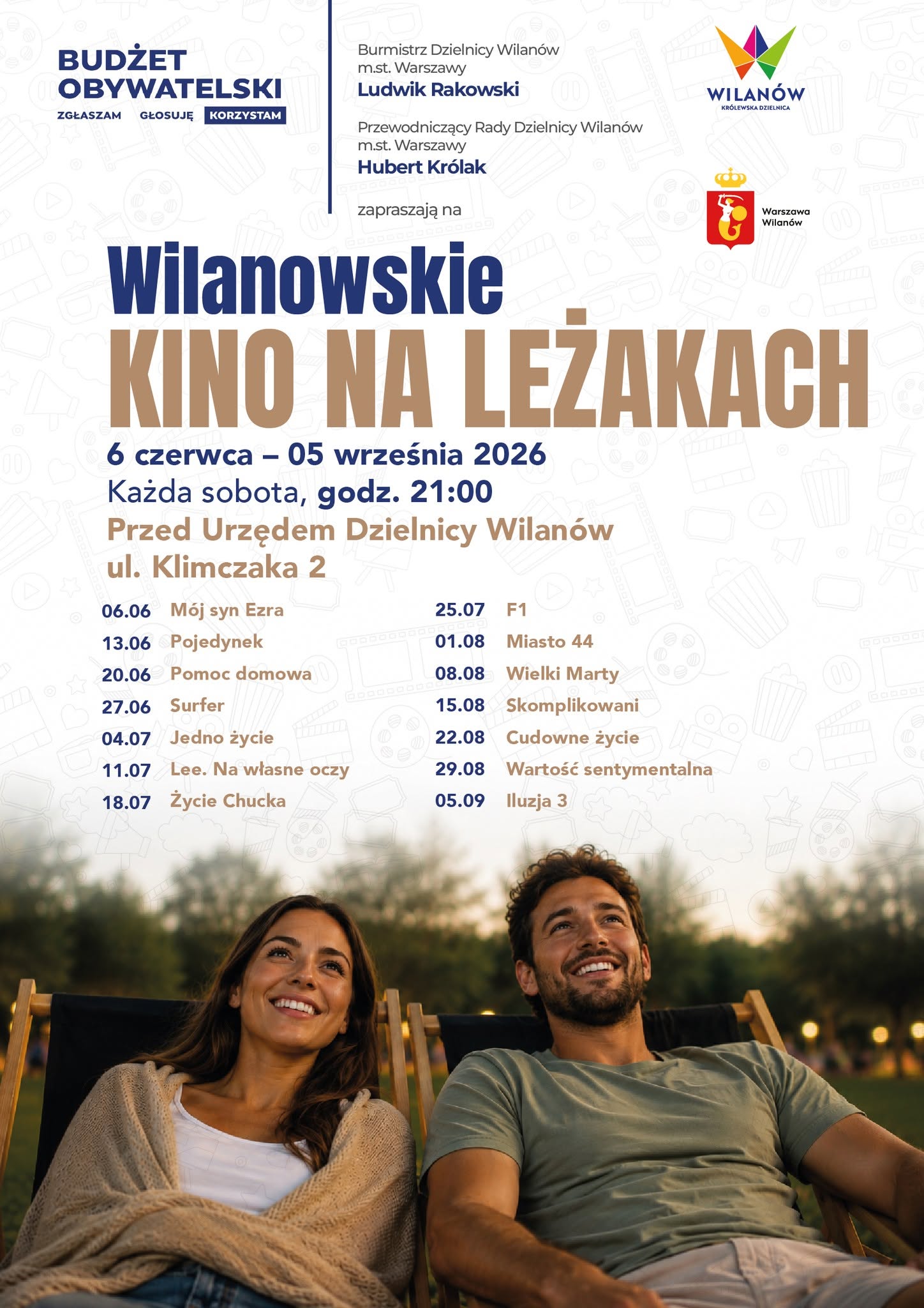 Wilanowskie Kino na Leżakach | 20 czerwca 2026 | Warszawa
