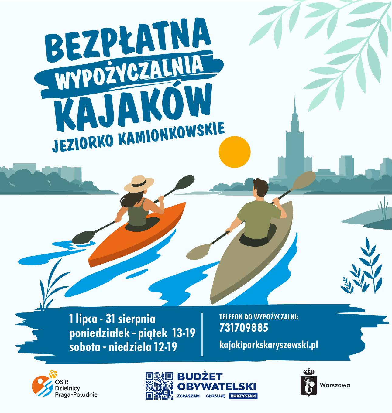 BEZPŁATNE KAJAKI – Jeziorko Kamionkowskie | 1 lipca 2026 | Wa…