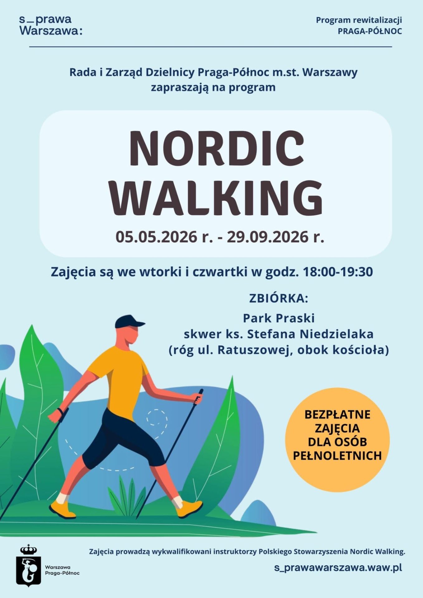 Nordic Walking w Parku Praskim | 21 lipca 2026 | Warszawa