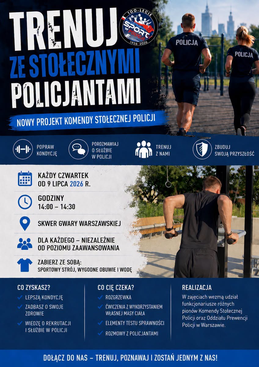 Bezpłatne treningi „Trenuj ze stołecznymi policjantami”