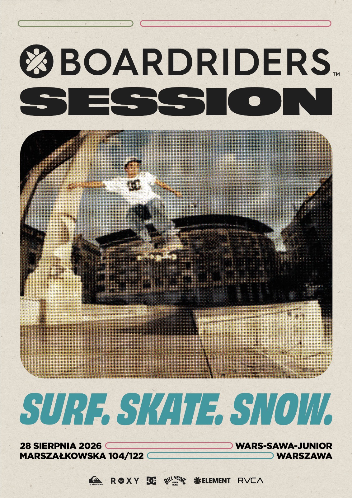 Boardriders Session w sercu Warszawy. Całodniowe święto kultury surf, skate i snow.