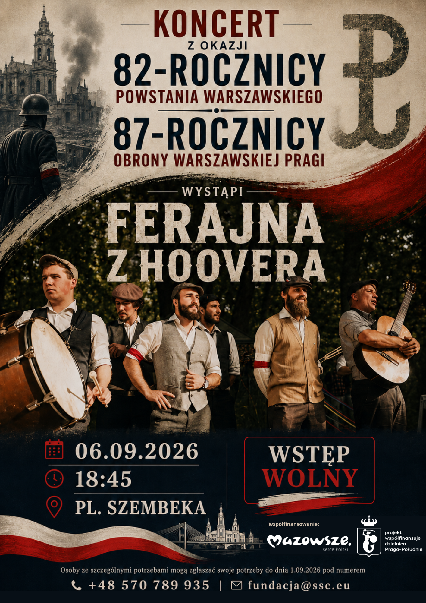 Koncert z okazji 82. rocznicy Powstania Warszawskiego oraz 87. rocznicy obrony warszawskiej Pragi