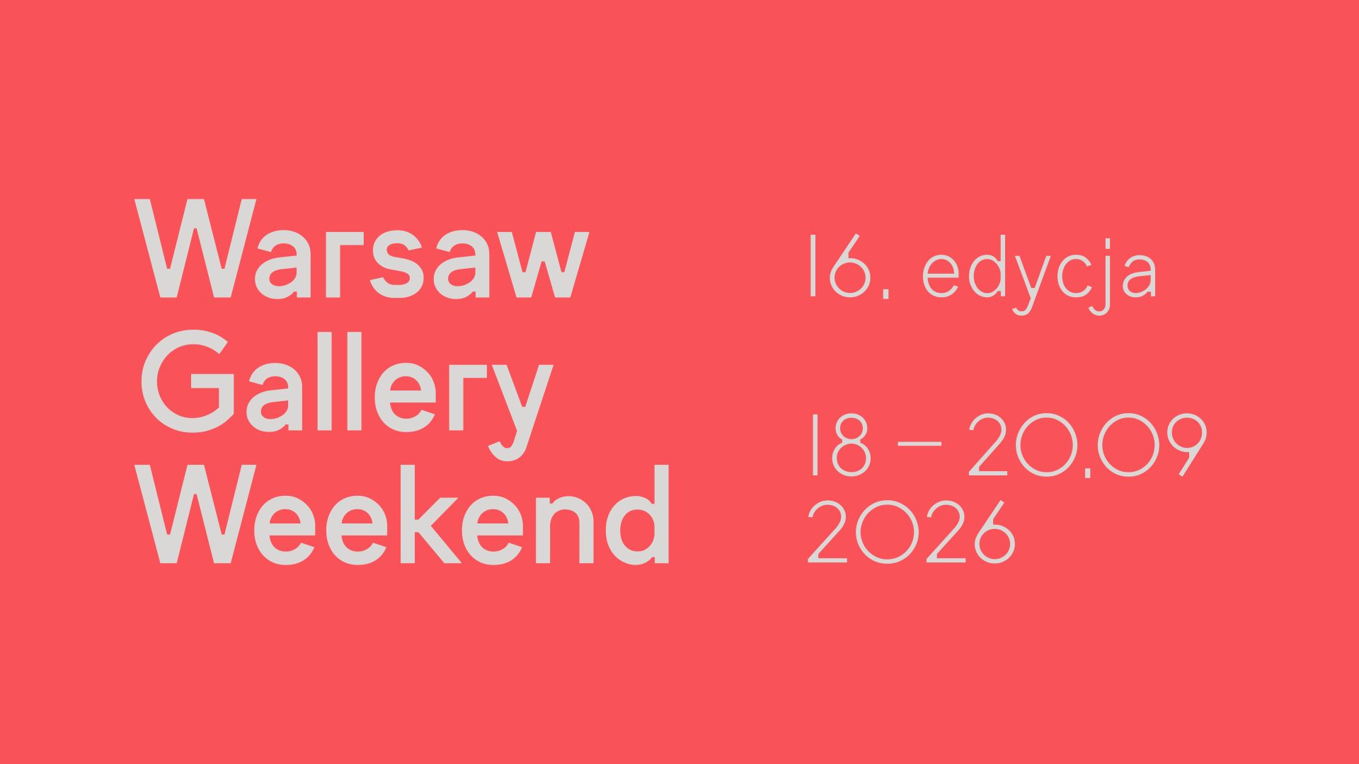 Warsaw Gallery Weekend 2026
