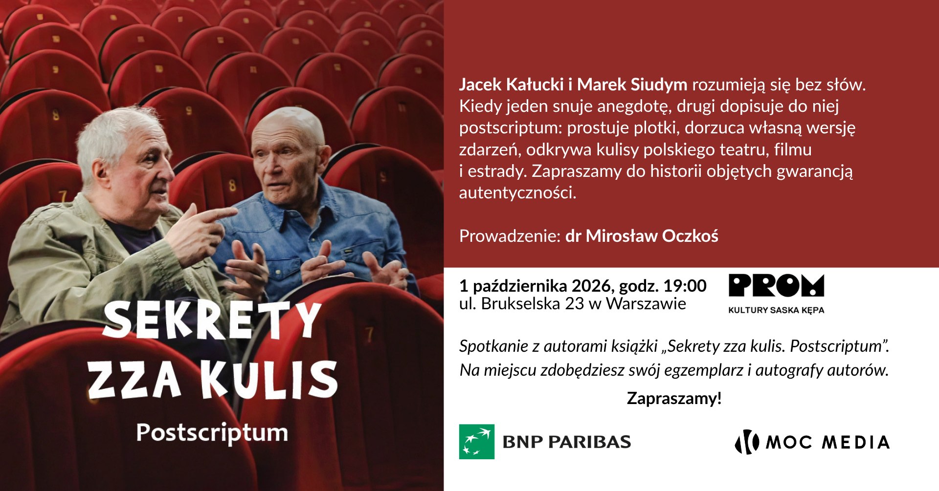 Sekrety zza kulis. Postsriptum Spotkanie autorskie z Jackiem Kałuckim i Markiem Siudymem