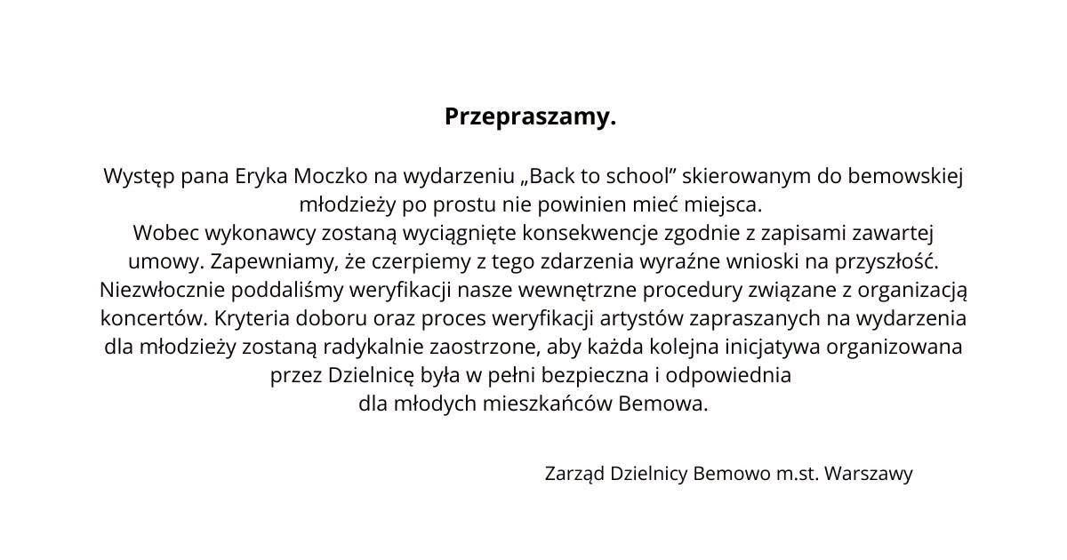 Skandal na imprezie dla młodzieży. Wulgarne teksty rapera na Bemowie i stanowcza reakcja władz