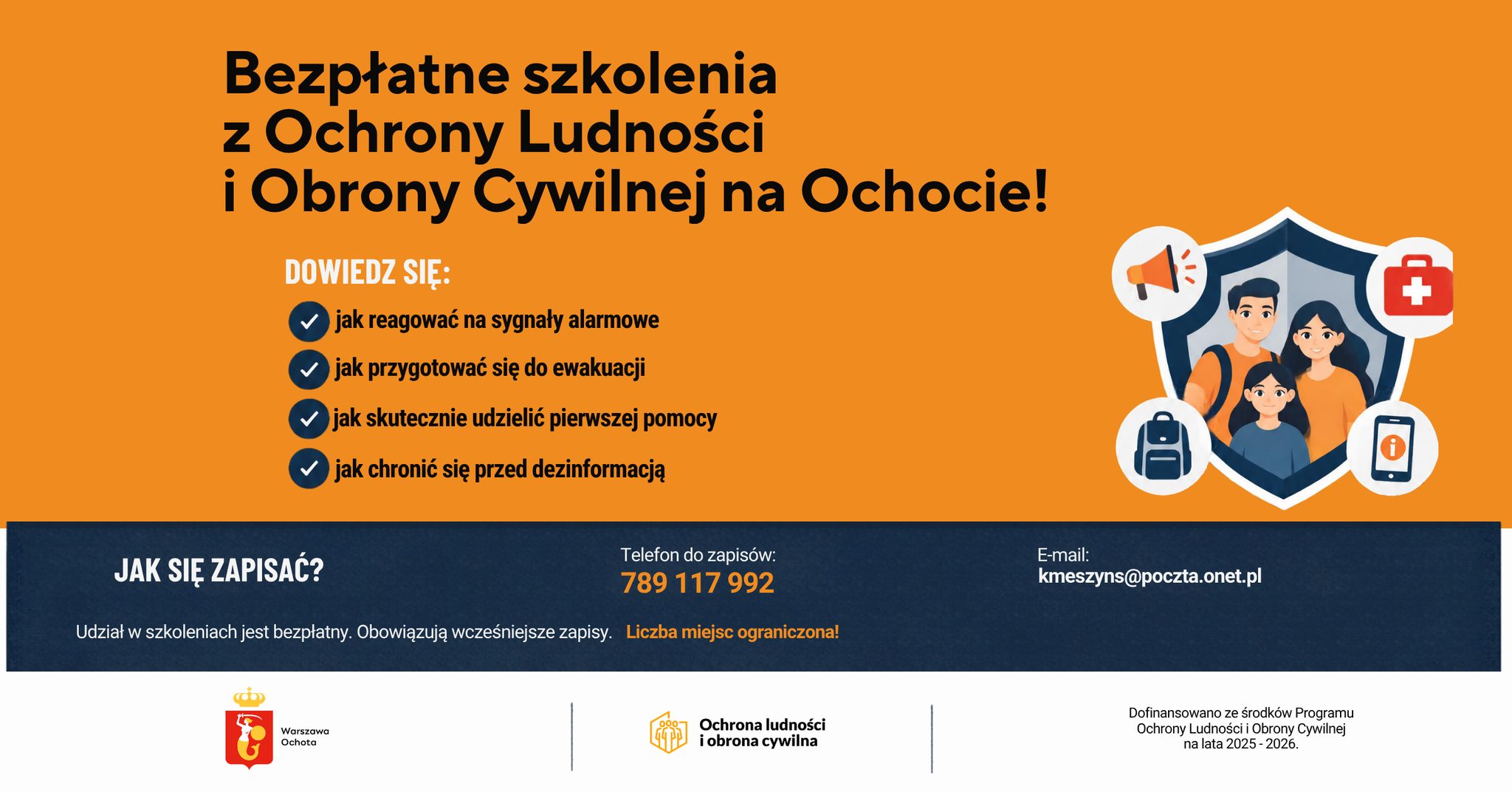 Bezpłatne warsztaty: Ochrona Ludności i Obrona Cywilna dla Mieszkańców
