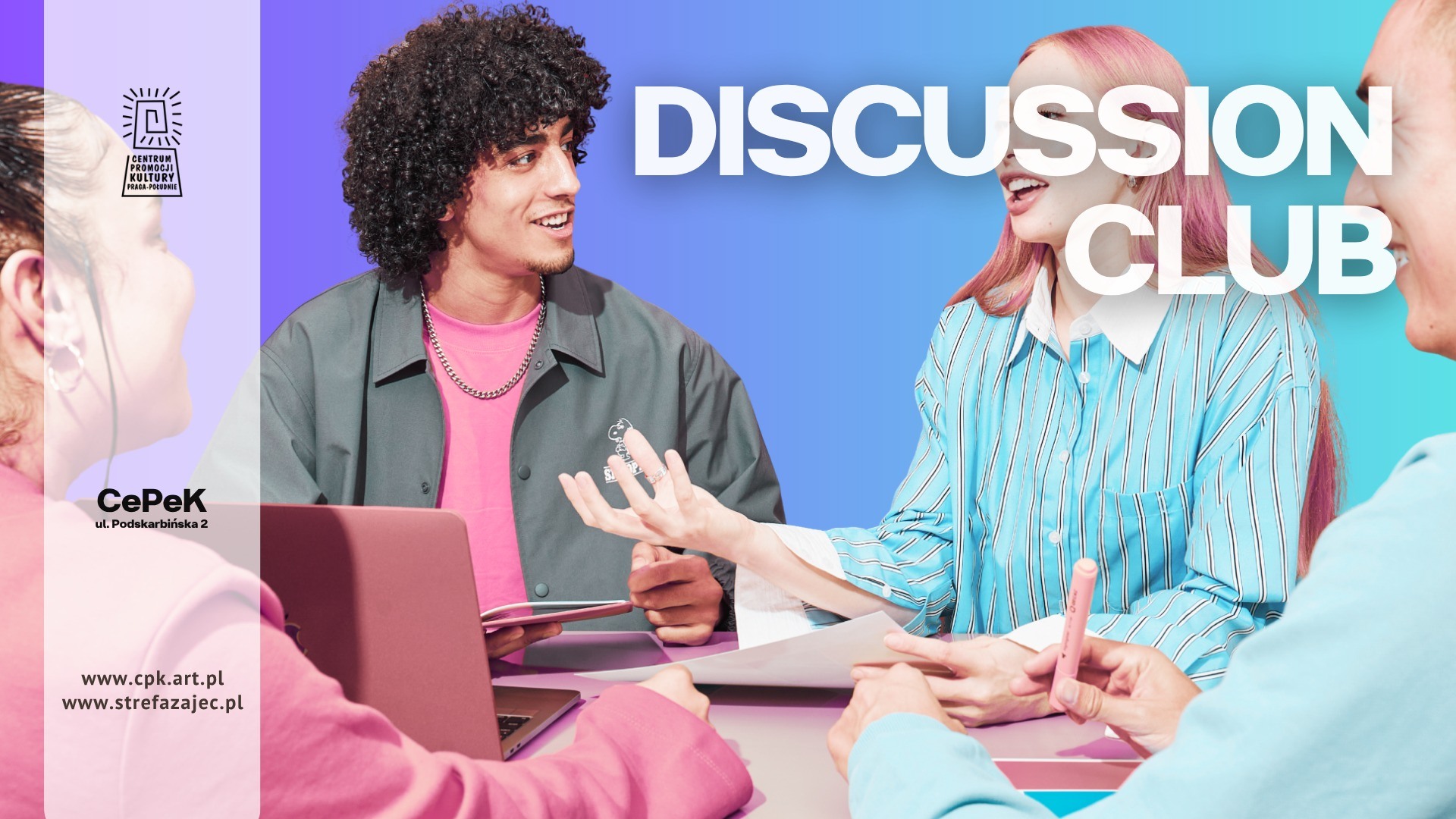 BEZPŁATNY KLUB DYSKUSYJNY W JĘZYKU ANGIELSKIM // Discussion Club – We think in English and talk!