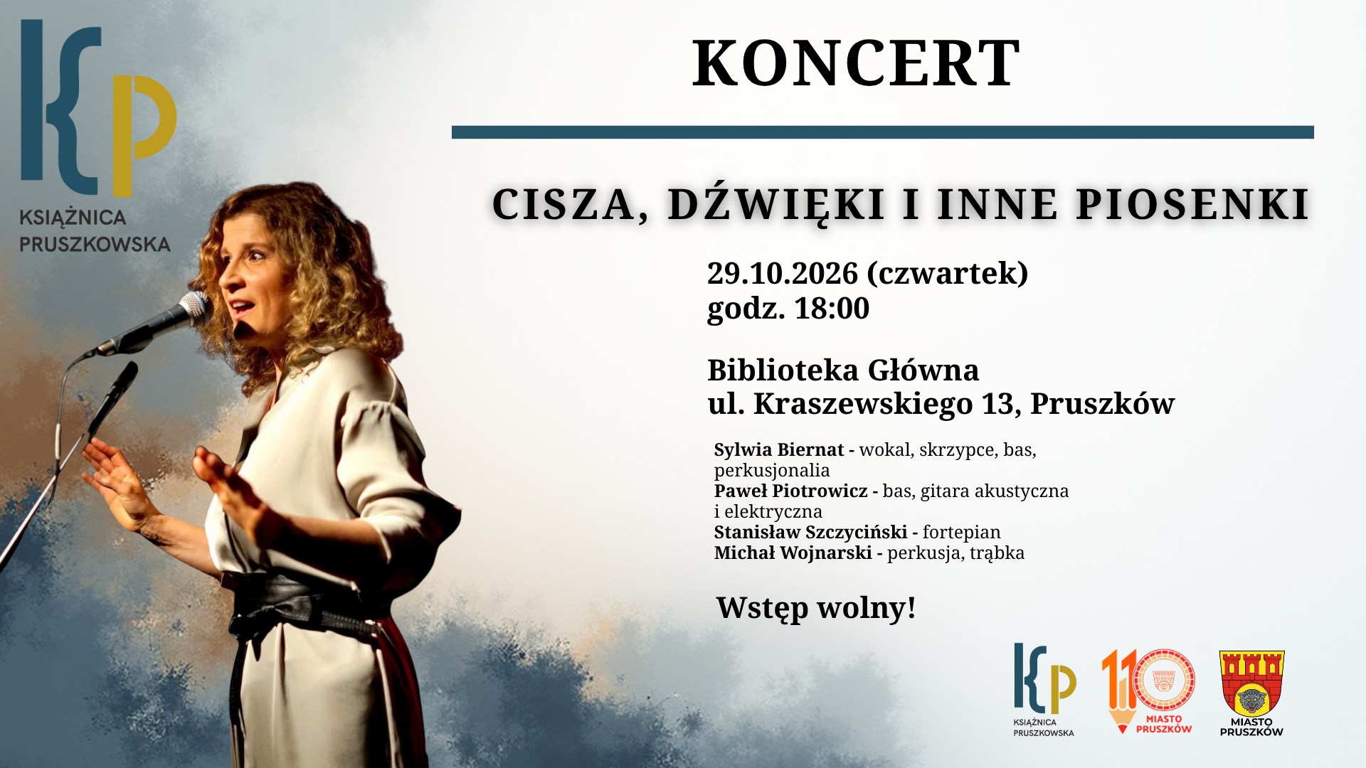 Koncert „CISZA, DŹWIĘKI I INNE PIOSENKI” Sylwia Biernat