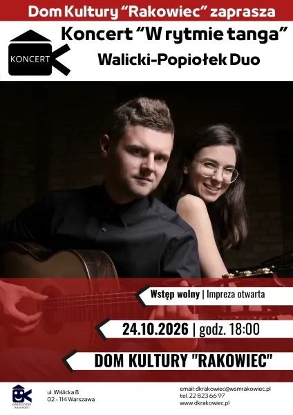 Koncert „W rytmie tanga” w wykonaniu Walicki-Popiołek Duo