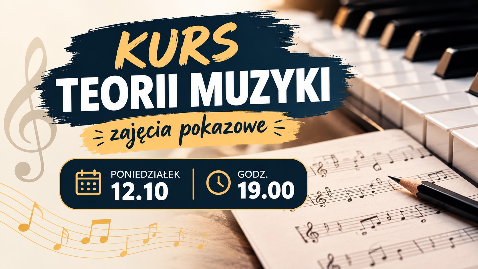 KURS TEORII MUZYKI – bezpłatne zajęcia pokazowe dla dorosłych i młodzieży