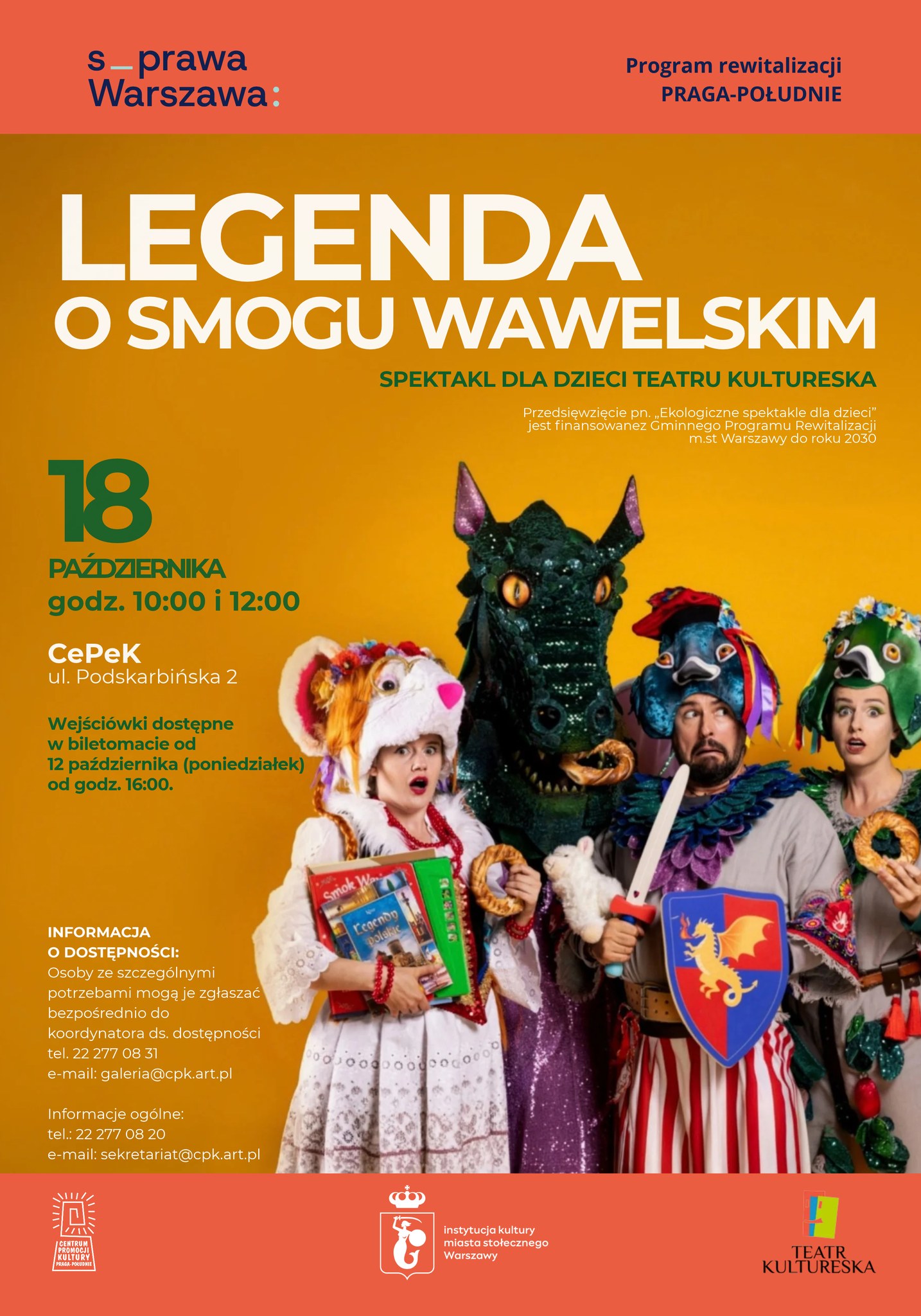 LEGENDA O SMOGU WAWELSKIM – spektakl dla dzieci Teatru Kultureska [godz. 10:00 i 12:00]
