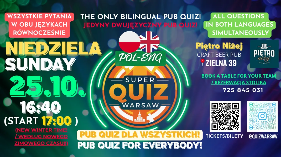 POL-ENG Super Quiz Warsaw (PUB QUIZ)
