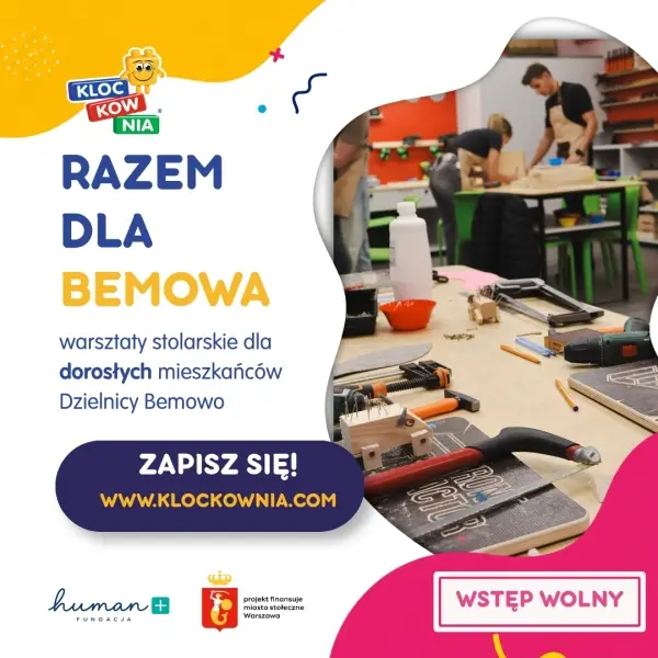 Razem dla Bemowa – bezpłatne warsztaty stolarskie dla dorosłych mieszkańców Bemowa