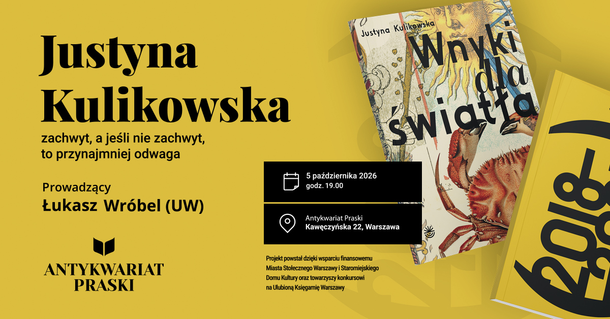 Spotkanie z poetka Justyną Kulikowską, autorką tomu „Wnyki dla światła”, finalistką Nike 2026