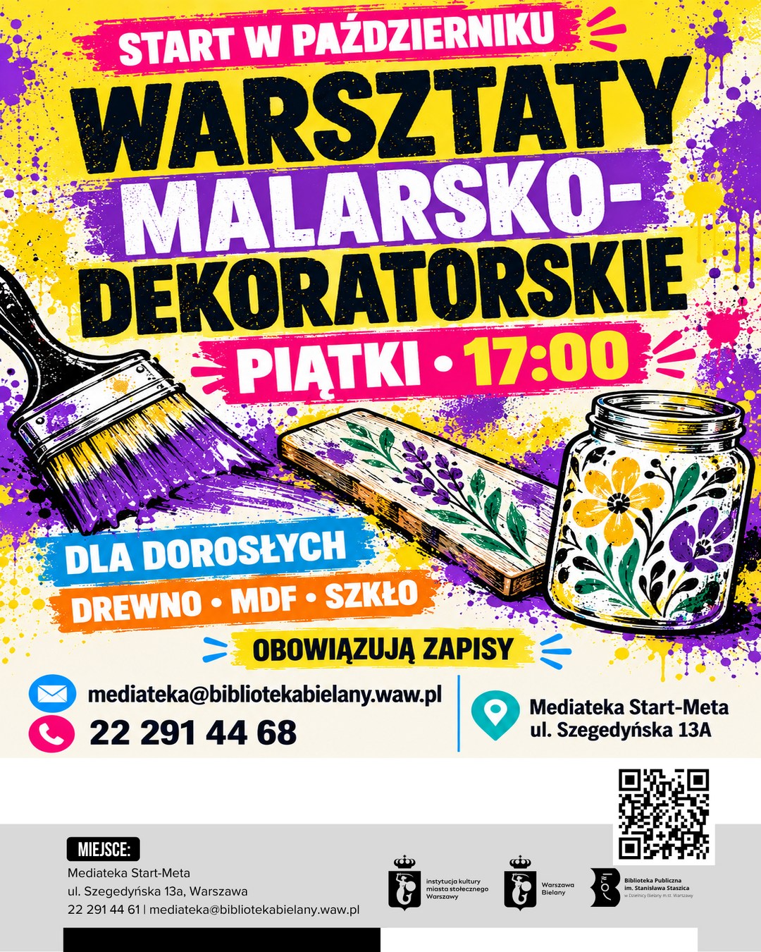 Warsztaty MALARSKO-DEKORATORSKIE – każdy piątek w Mediatece